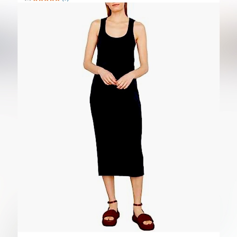NEW Vince Womens Rib Scoop Nk Dress Coastal XS $245